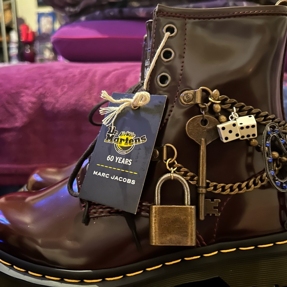 Dr. Martens x Marc Jacobs Burgundy Leather Boots